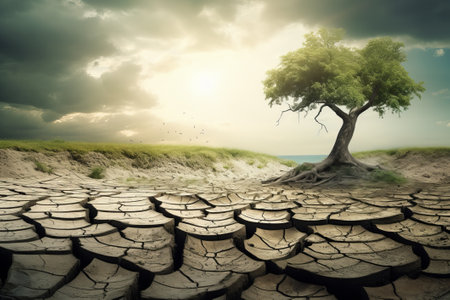 climate change and environmental degradation illustrationの写真素材