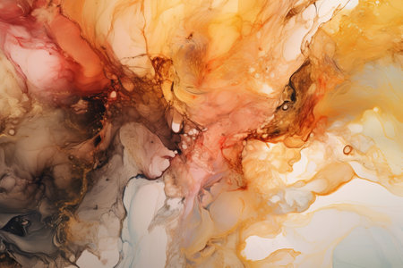 alcohol ink art mixing liquid paints abstract generative ai illustrationの写真素材