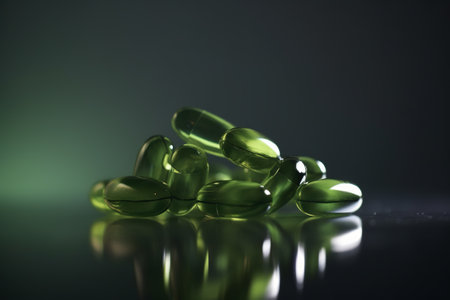 clear vitamin supplements background illustration from generative aiの写真素材
