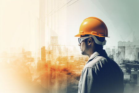 Contractors and Building Construction illustration from generative aiの写真素材