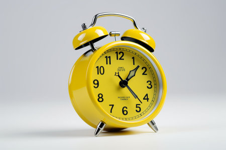 yellow clock on a white background illustration from generative aiの写真素材