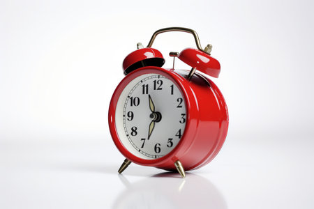 red clock on a white background illustration from generative aの写真素材