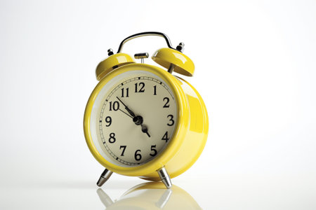 yellow clock on a white background illustration from generative aiの写真素材