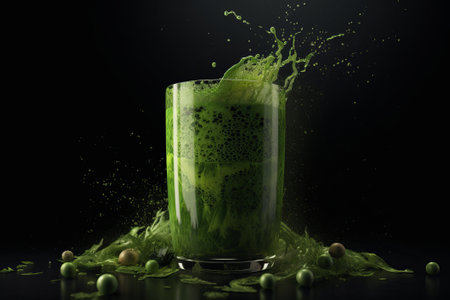 Green Fruit Smoothie.illustration from generative aiの写真素材