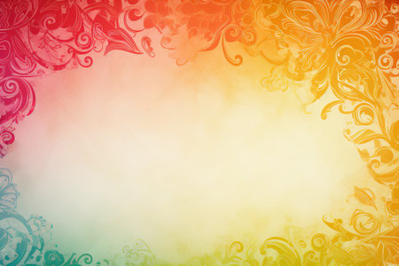 Rainbow frame for invitation card illustration from generative aiの写真素材