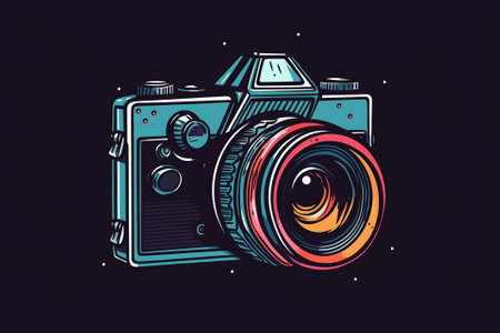 colorful cartoon camera graphics illustration from generative aiの写真素材