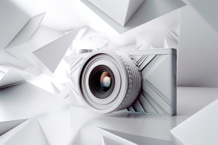 white camera on a white background illustration from generative ai