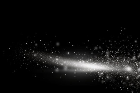white shines on black illustration from generative aiの写真素材