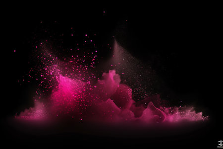 pink sparkles on black illustration from generative aiの写真素材
