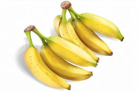 banana fruit on a white background illustration from generative aiの写真素材