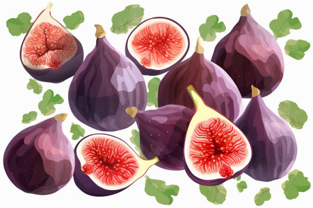 fig fruit on a white background illustration from generative aiの写真素材