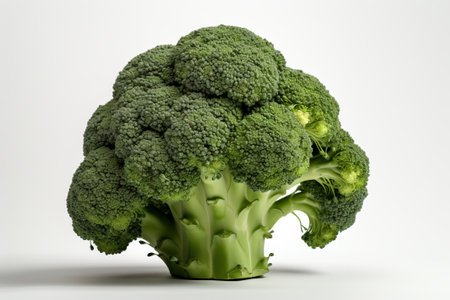 broccoli on a white background illustration from generative aiの写真素材