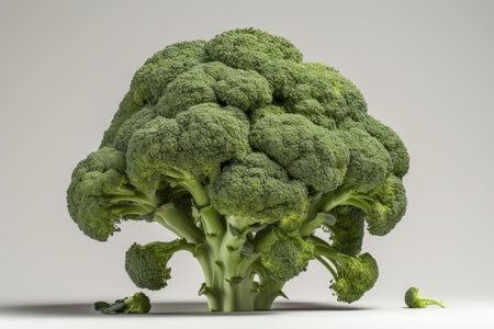 broccoli on a white background illustration from generative aiの写真素材