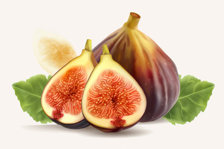 fig fruit on a white background illustration from generative aiの写真素材