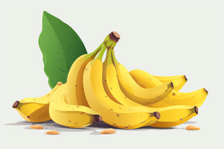 banana fruit on a white background illustration from generative aiの写真素材