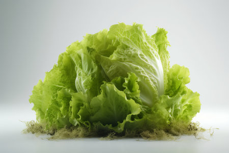 Lettuce on a white background illustration from generative aiの写真素材