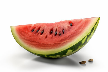 sliced watermelon on a white background illustration from generative aiの写真素材