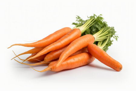 carrots on a white background illustration from generative aiの写真素材
