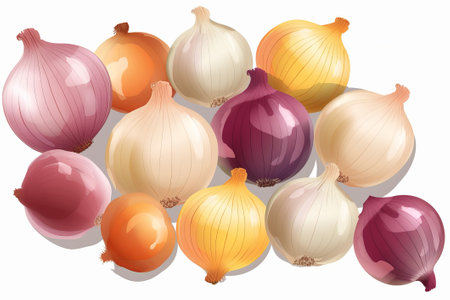 onion on a white background illustration from generative aiの写真素材