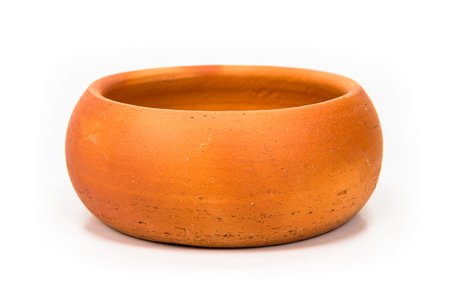 Jar of clay Put on white floorの写真素材