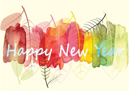 Abstract watercolor season change concept with leavesのイラスト素材