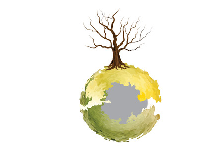 Organic concept for nature  or Eco system for symbol or background tree with root and earthのイラスト素材