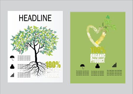 Vector Brochure Flyer design Layout template, size A4, Front page and back pageのイラスト素材