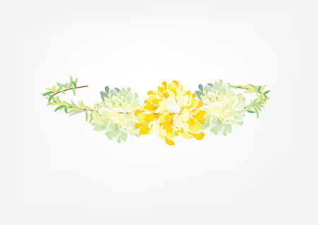 crown flowers set  side way isolated on white backgroundのイラスト素材