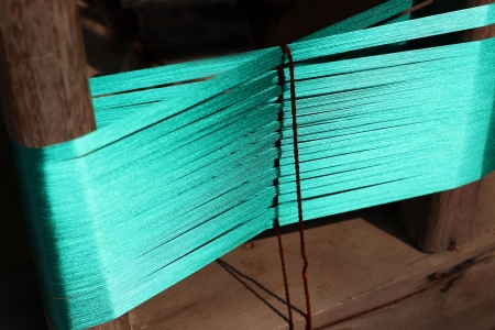 Handmade Silk on the loomの写真素材