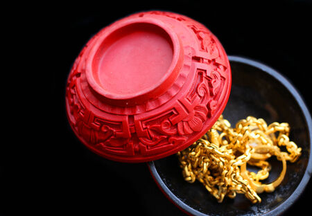 Gold in the China Bowlの写真素材