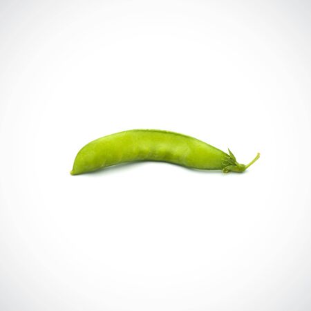 Soft peas, one piece isolated ,on the white background.の写真素材