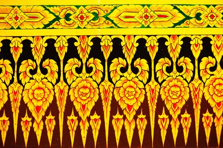 Paintings on the walls of rural Thai temples.の写真素材