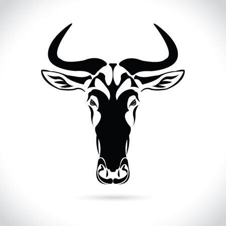 Vector image of an wildebeest head design on the white background.のイラスト素材