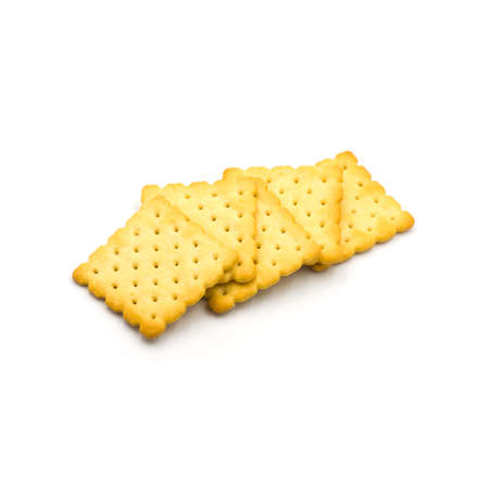 stack of crackers  Isolated on the white backgroundの写真素材