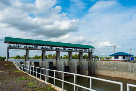 Small sluice, water barrier gate.の写真素材