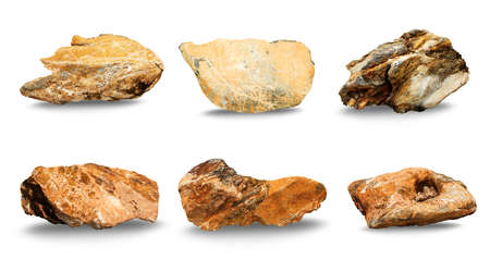 Set of stones isolated on the white background, group stone isolated on the white background ,Big...