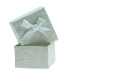 Open gift box isolated on white background.の写真素材