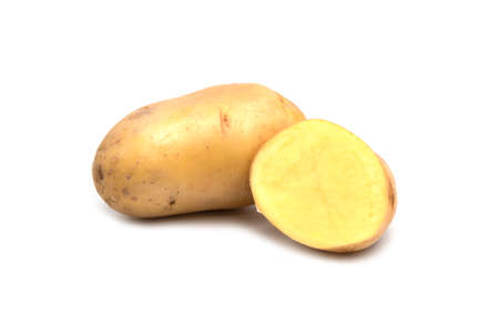 fresh potato isolated on white background.の写真素材