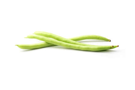 Green beans,bunch of green beens, Delicious fresh green bean isolated on the white  background.の写真素材
