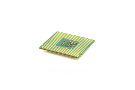 CPU notebook  isolated on the white background. CPU notebook for a laptop. side view.