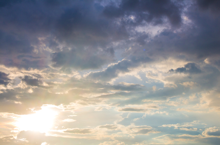 Clouds and Sunset skyの写真素材