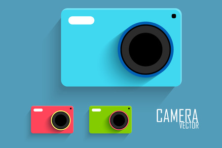 Vector flat cameraのイラスト素材