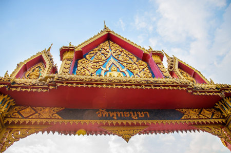 Detail of traditional Thai architectureの写真素材