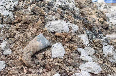 Dirt mound at construction siteの写真素材