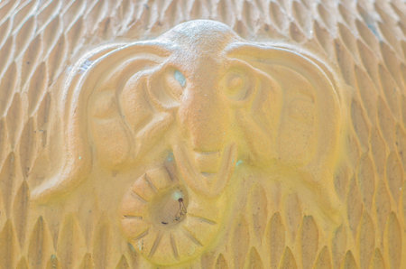 Elephat face on the jarの写真素材