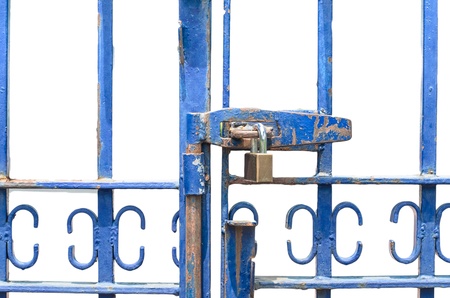 Locked door with isolated backgroundの写真素材