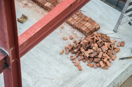 Brick in construction siteの写真素材