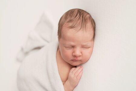 Sleeping newborn baby. Healthy and medical concept. Healthy child, concept of hospital and happy...