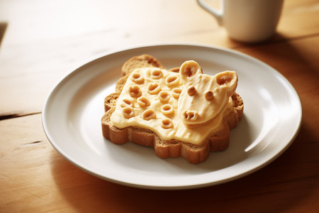 Children's idea breakfast. Healthy food for baby. Food art mealの素材