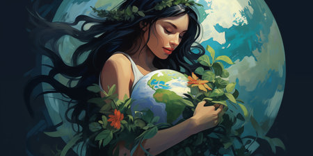 Mother Earth Day. Protection of planet. Ecologyの素材